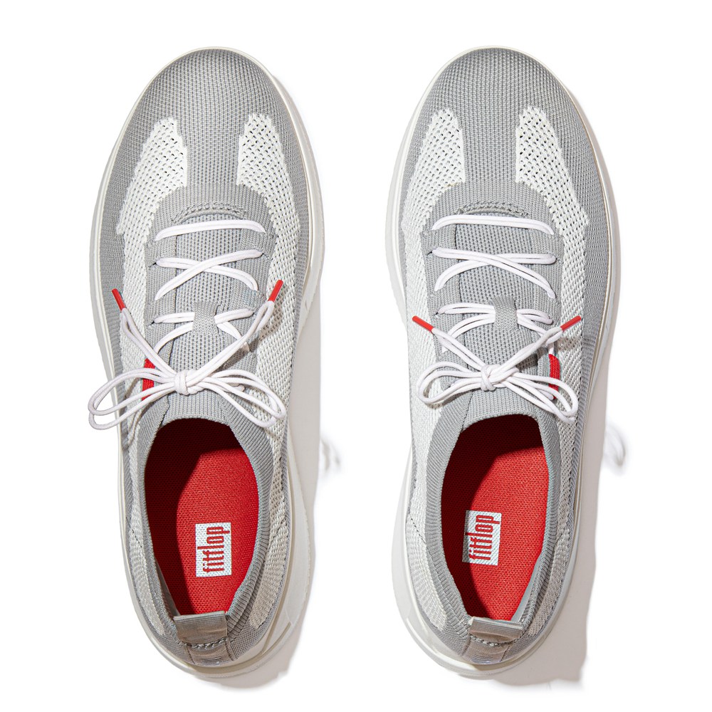 Fitflop Philippines - Fitflop Mens Sneakers Grey/White - Fitflop Frey Knit Store